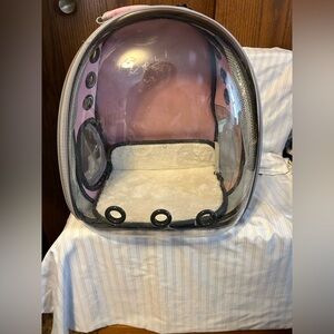 Pink and Clear Pet Carrier Backpack